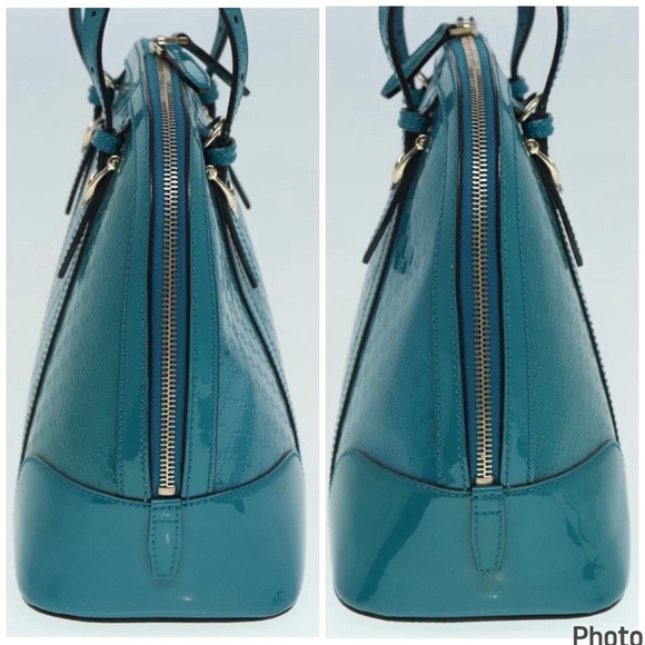 Auth Gucci Micro GG Turquoise 2Way Leather Bag - Picture 9 of 9